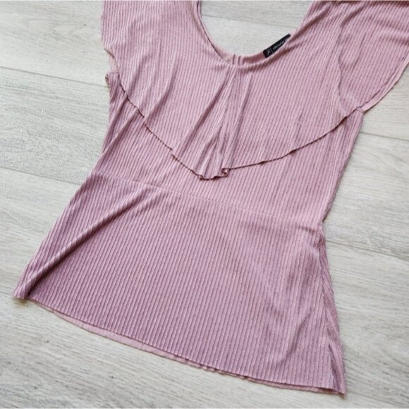 Adrianna Papell Shirt Womens Medium Short Sleeves Drape Flowy Top - Picture 2 of 11